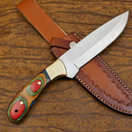 Handmade 12 Inch D2 Steel Full Tang Bowie Hunting Camping Knife