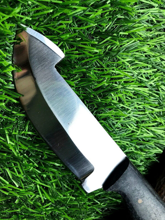 9" Forged Stainless Steel Survival Hunting Knife with Leather Sheath