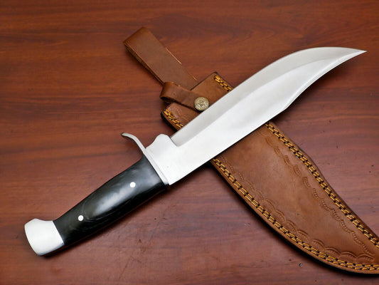 Handmade D2 Steel Full Tang Bowie Hunting Knife with Steel Guard – 12 Inch