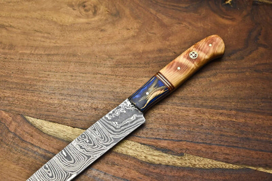 Rare Custom Handmade Damascus Steel Blade Full Tang Chef Knife