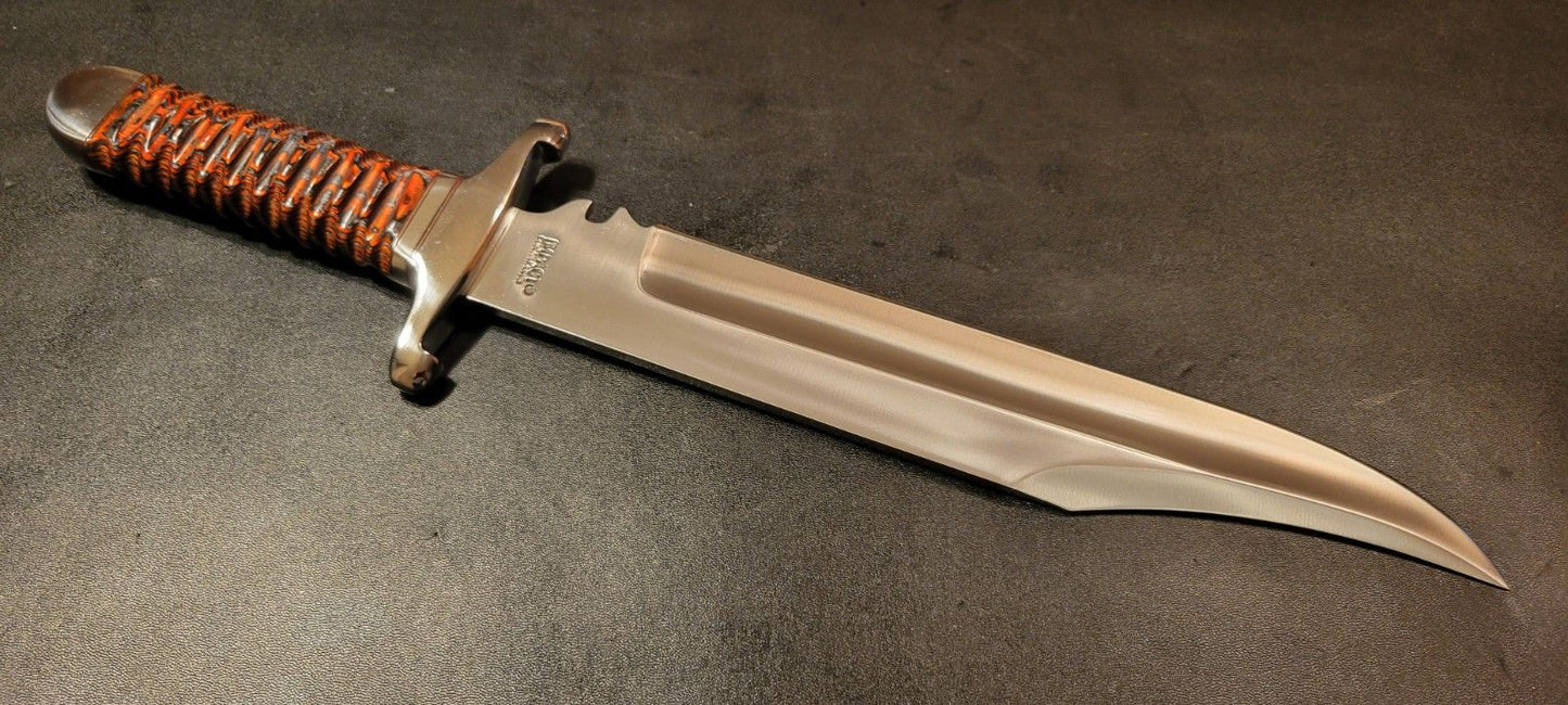 Custom D2 Tool Steel 18-Inch Bowie Knife – Exotic Wood Handle