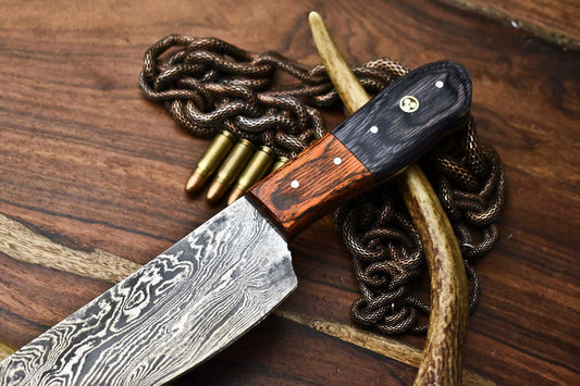 Handmade Damascus Steel Chef Knife | Full Tang Hardwood Kitchen Cooking Knife