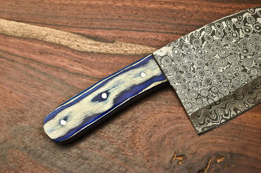 Custom Handmade Damascus Steel Chef Chopper Knife – Full Tang