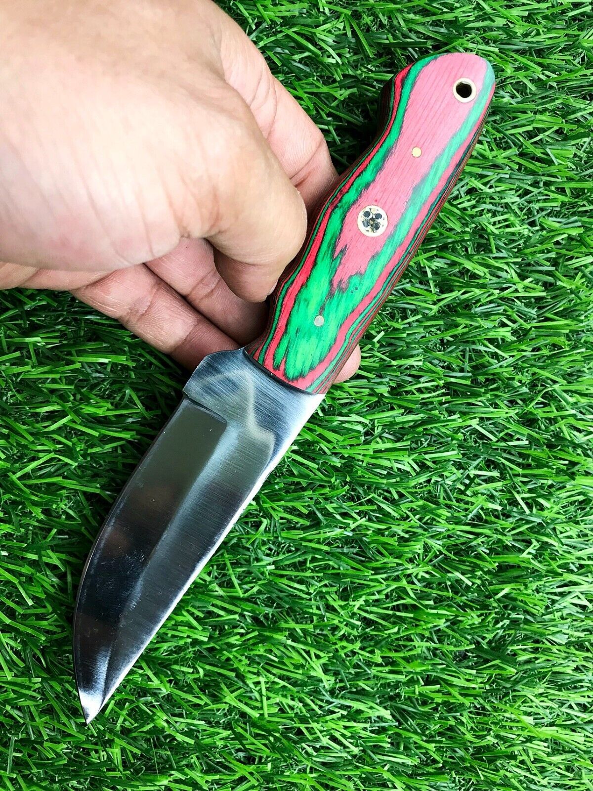 9" Hand-Forged Stainless Steel Skinner – Hunting & Survival Fixed Blade with Leather Sheath