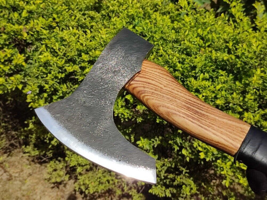 Handmade Rare Art Viking Throwing Axe 18 Inch with Ashwood Leather Handle