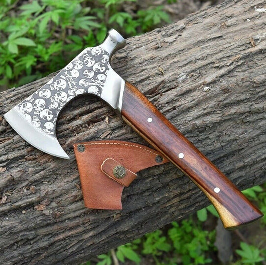 Throwing Axe | Handmade High Carbon Steel Viking Bearded Hatchet with Wood Handle