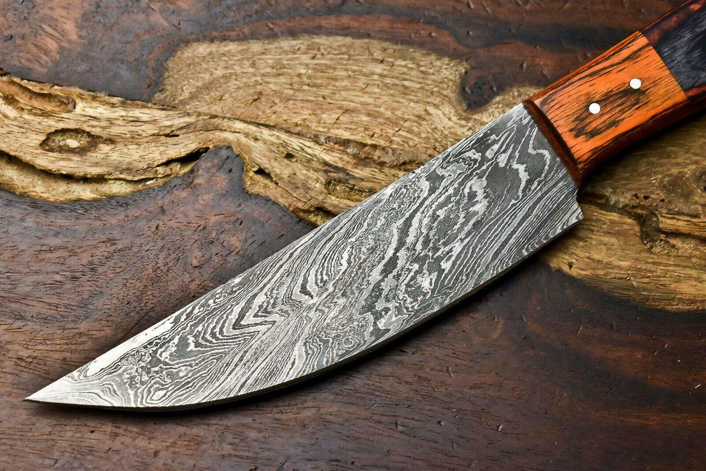 Premium Handmade Damascus Steel Chef Knife – Full Tang Blade for Kitchen