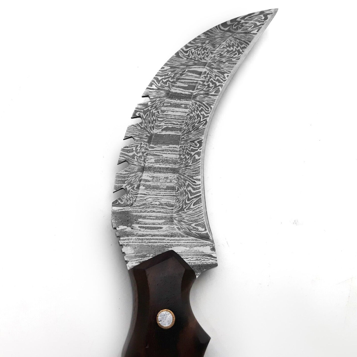 Karambit Knife Handmade Full Tang Damascus Karambit Knife with Wood Handle