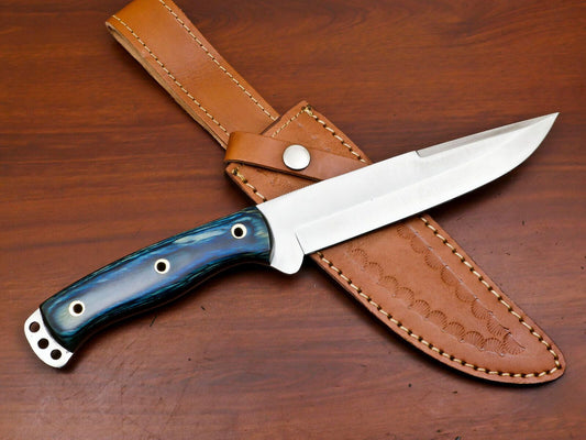 12-Inch D2 Steel Full Tang Bowie Hunting Knife with Pakka Wood Grip