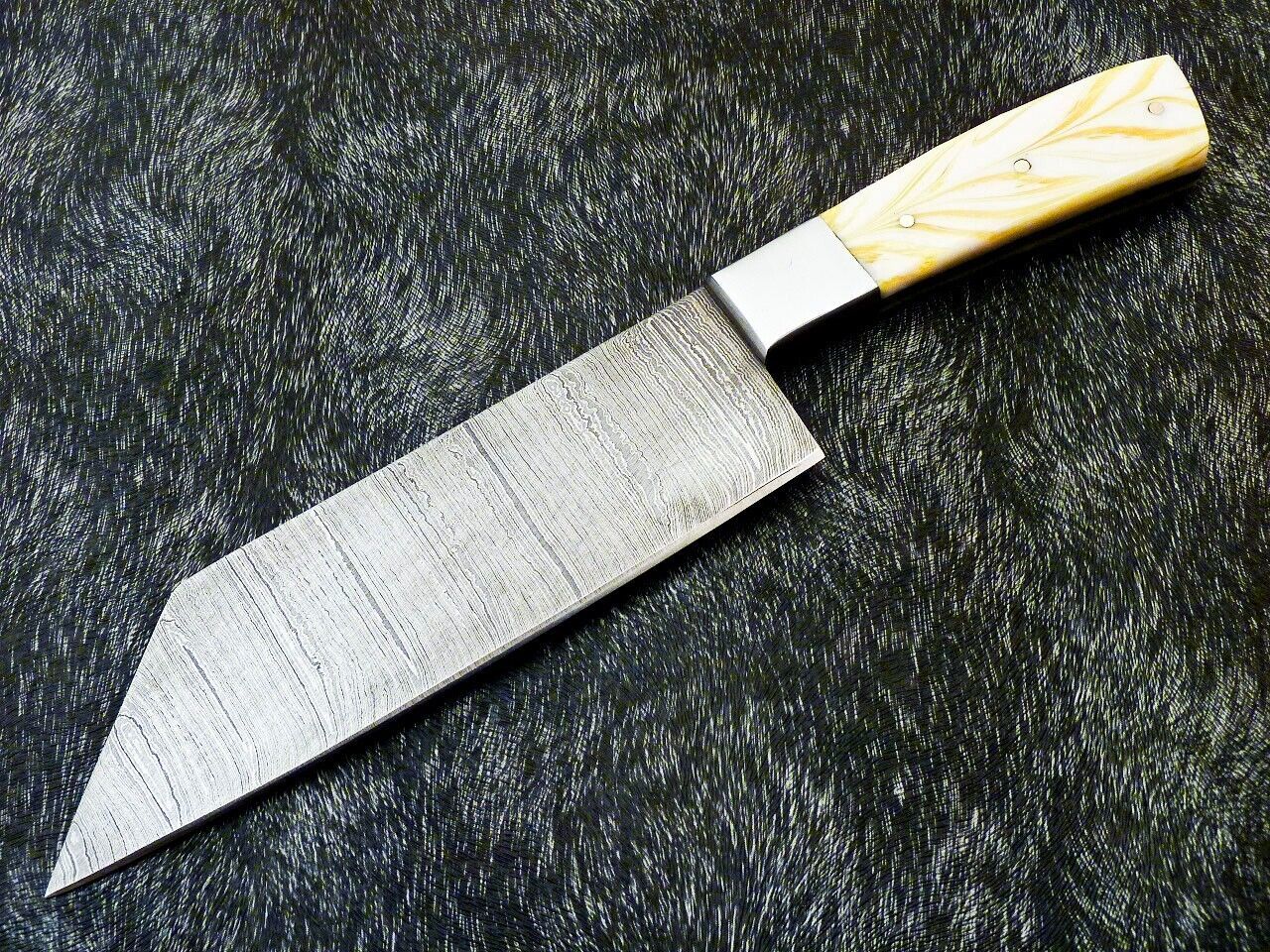 11" Professional Damascus Steel Chef Chopper Knife – Resin Handle, Handmade Cleaver