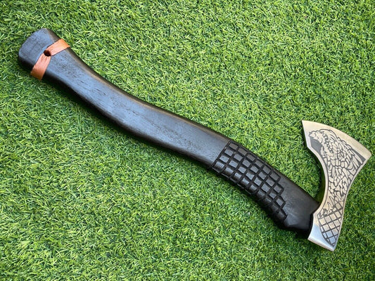 Hand-Forged Viking Hatchet – 19" Premium Carbon Steel Axe