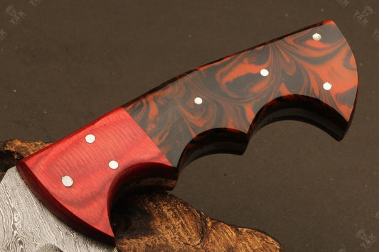 9" Twist Damascus Tracker Bowie Knife – Resin Handle