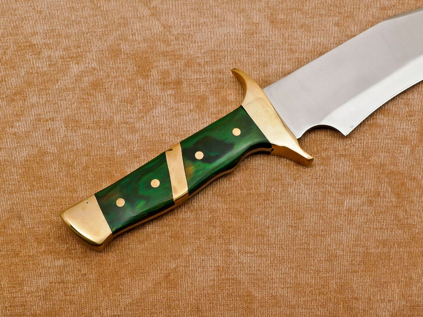 Hand Forged 12-Inch D2 Clip Point Full Tang Bowie Hunting Knife with Leather Sheath
