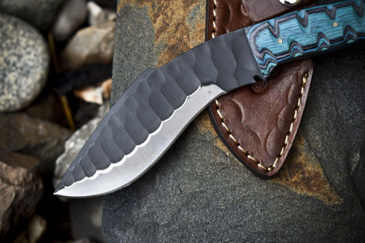 8.5" Skinner Knife AUS-8 Steel Hard Wood Handle Razor Sharp EDC with Sheath