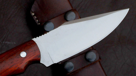 Hand Forged Skinner Knife | D2 Tool Steel Fixed Blade Hunting Knife with Leather Sheath