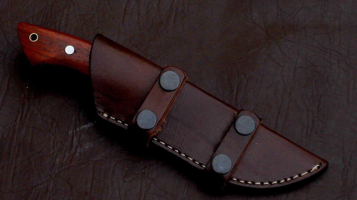 Hand Forged Skinner Knife | D2 Tool Steel Fixed Blade Hunting Knife with Leather Sheath