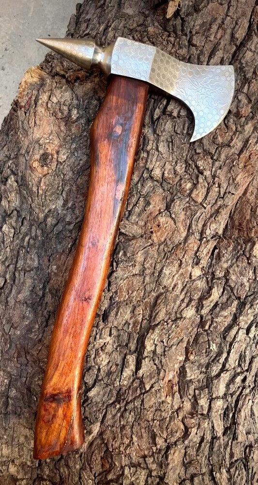 Custom Handmade Viking Axe – Bushcraft and Forest Hatchet with Leather Sheath