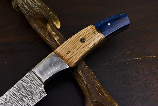 Kitchen Professional Chef Knife Forged Damascus Custom Hunting Knife with Sheath