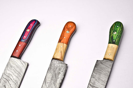 Handmade Damascus Steel Blade Kitchen Chef Knife – Full Tang, Custom Forged