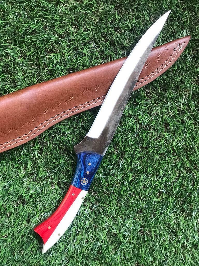 13" Handmade D2 Steel Fillet Knife Best Fillet Knife Fish Fillet Knife With Leather Sheath