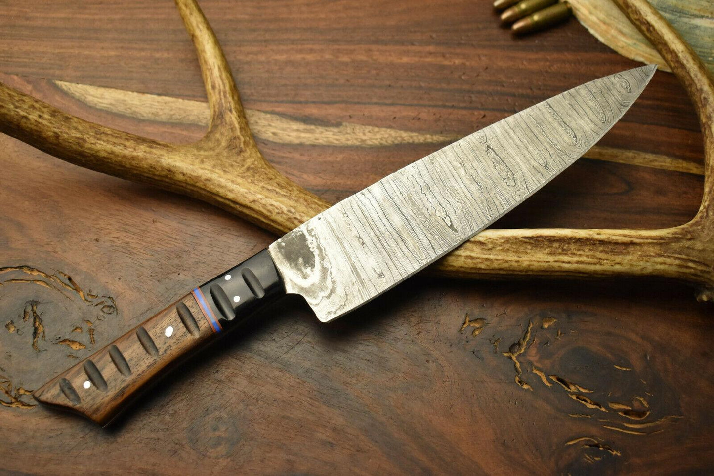 Custom Handmade Damascus Steel Chef Knife – Full Tang Kitchen Blade