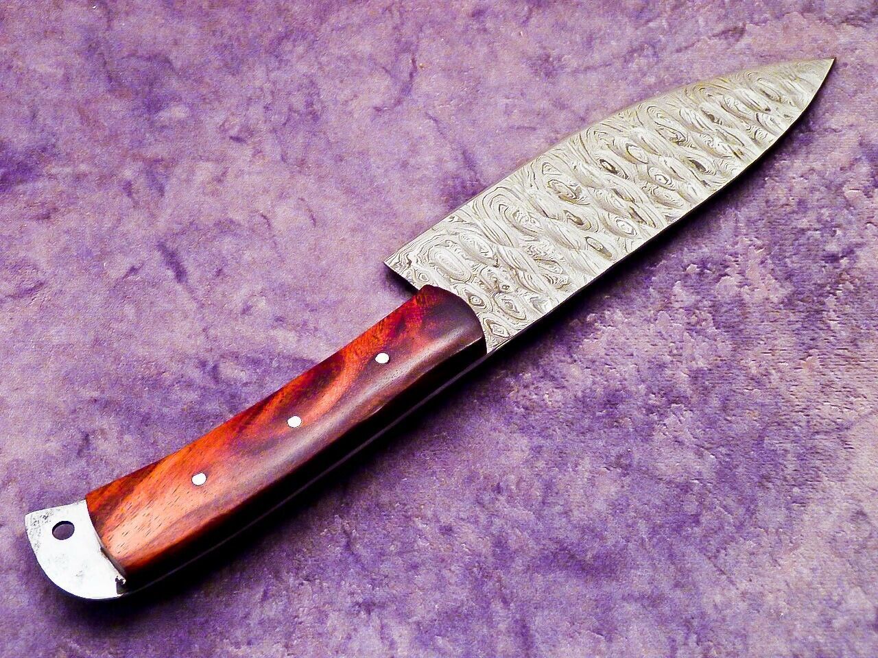 11.0" Handmade Damascus Steel Professional Chef Knife with Natural Hardwood Handle