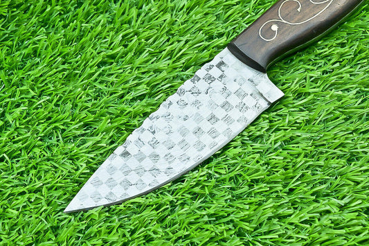 Stunning Hand-Forged Damascus Steel Kitchen & Chef Knife – Hunting & Camping Knife