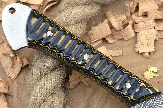 Custom Handmade Damascus Steel Chef Knife – 9" Hand Forged Kitchen Knife