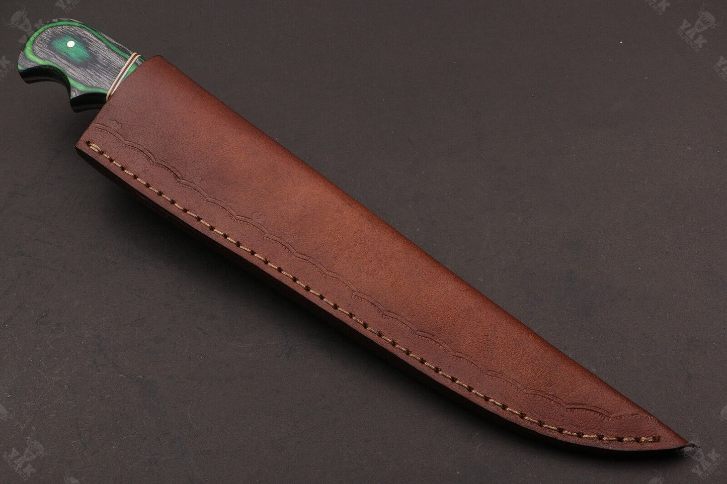 12" Handmade Twist Damascus Steel Fillet Knife Custom Fillet Knife With Leather Sheath
