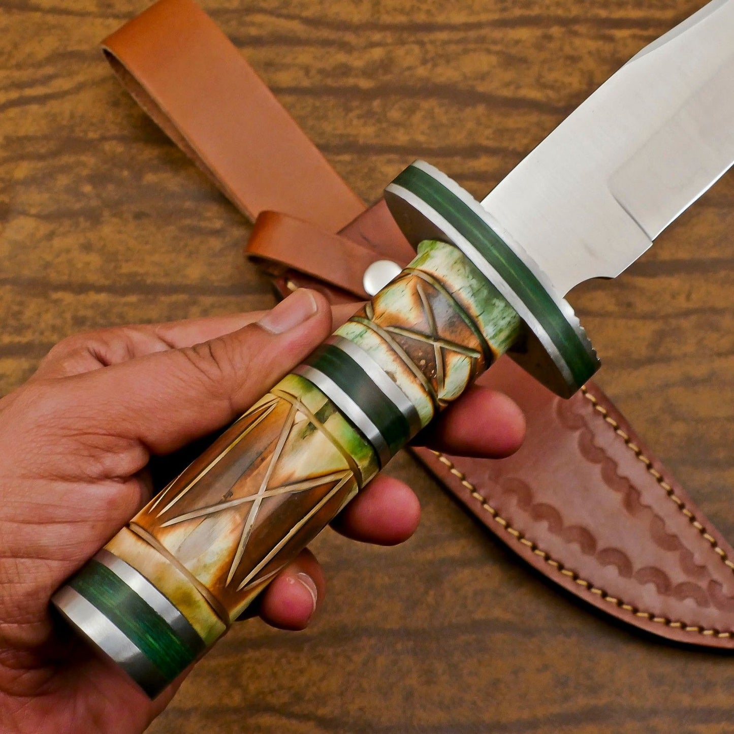 Custom Handmade D2 Steel Bowie Knife | Hunting & Outdoor Fixed Blade 12"