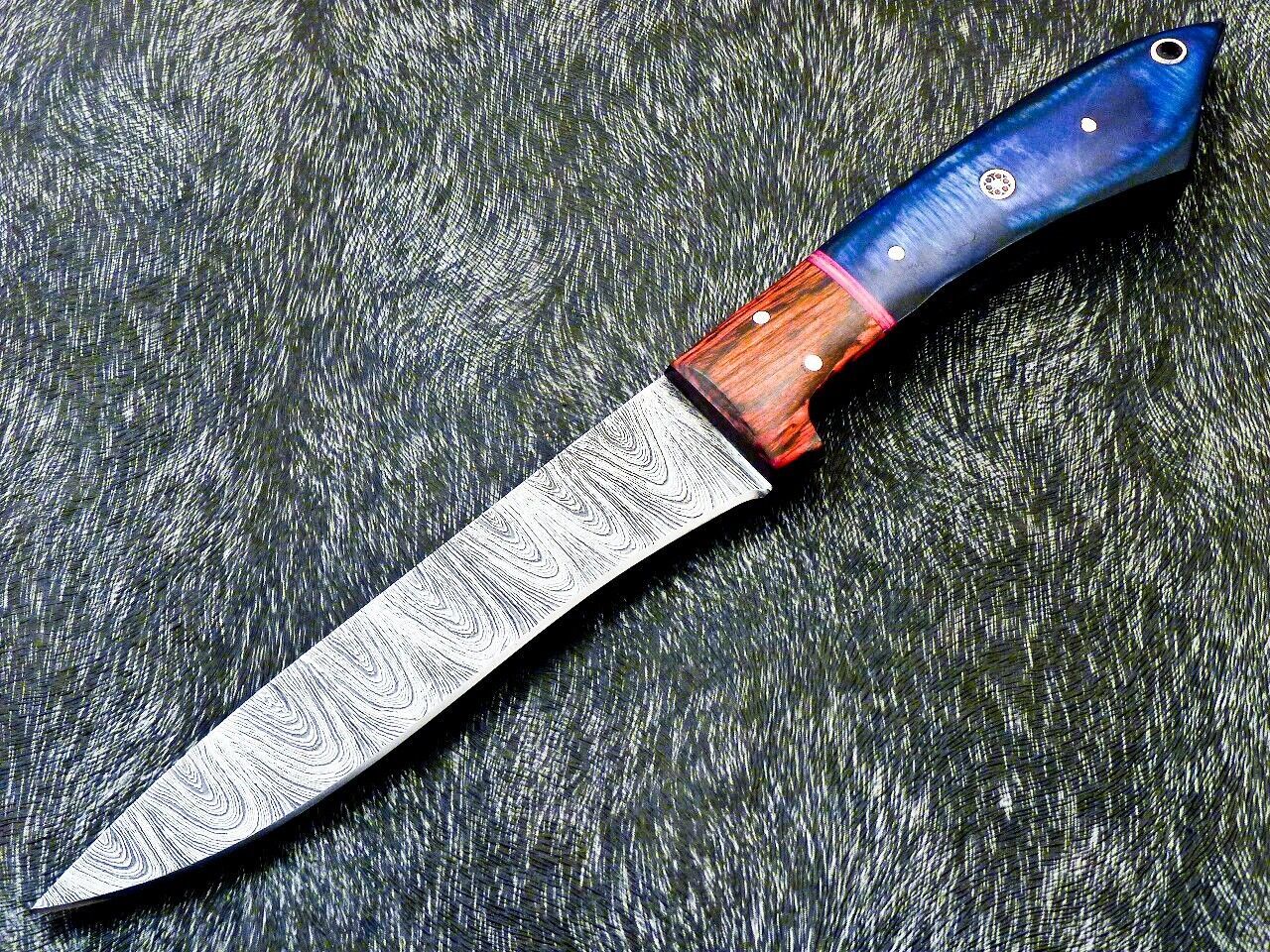 10" Custom Hand-Forged Damascus Steel Chef Knife | Hardwood Handle Kitchen Knife
