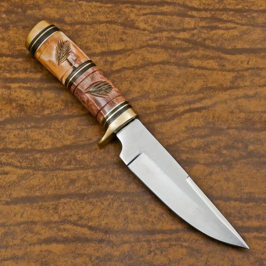 Custom Handmade 12 Inch D2 Steel Blade Hunting Bowie Camping Knife – Full Tang Survival Knife