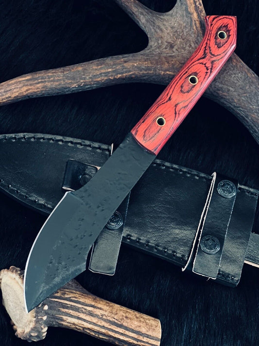 10" Handmade D2 Steel Bowie Knife – Tracker Blade with Camel Bone & Wood Handle