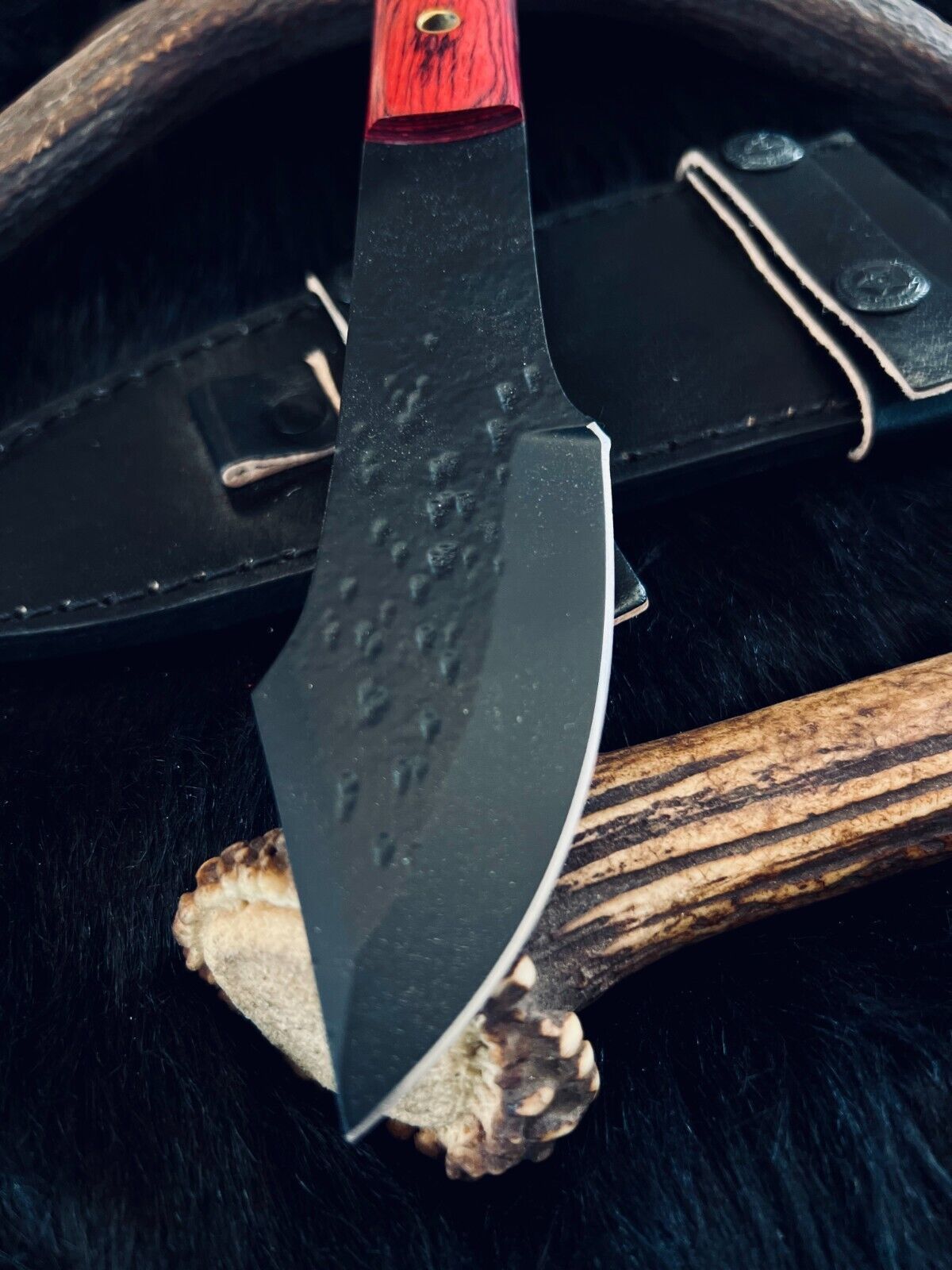 10" Handmade D2 Steel Bowie Knife – Tracker Blade with Camel Bone & Wood Handle