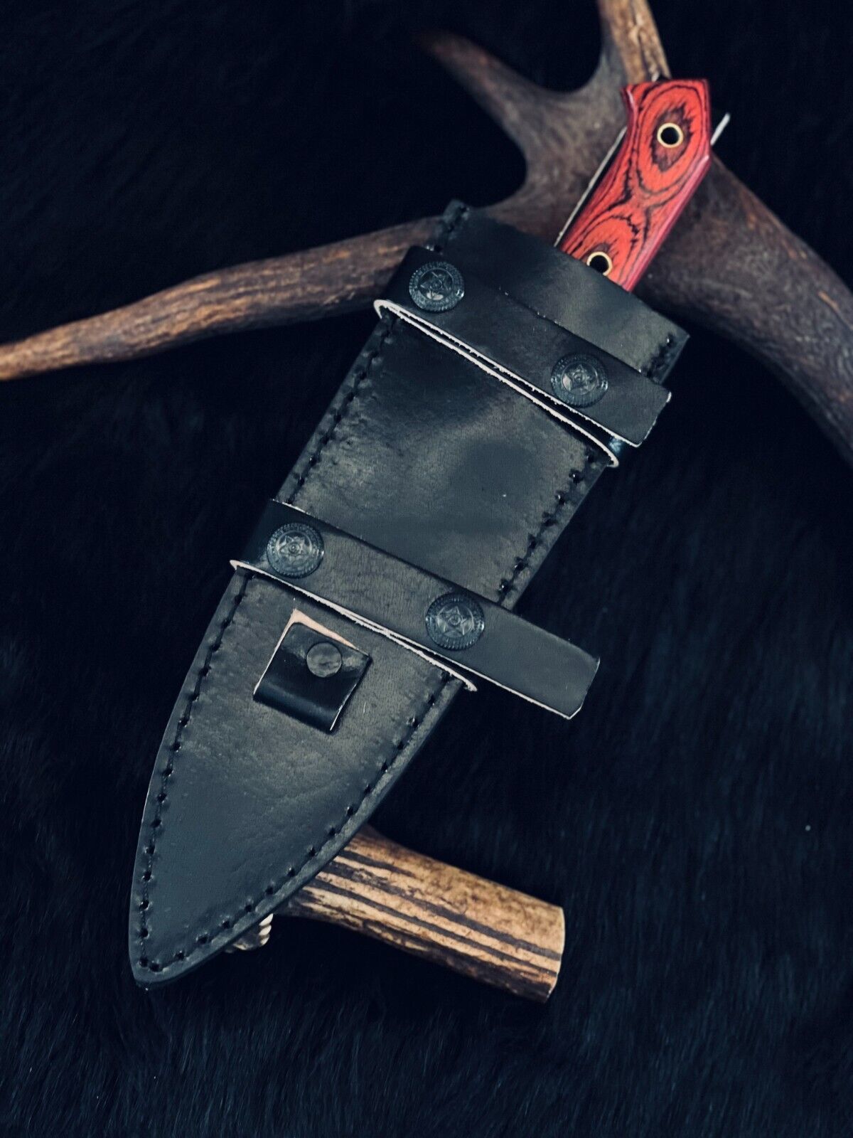 10" Handmade D2 Steel Bowie Knife – Tracker Blade with Camel Bone & Wood Handle