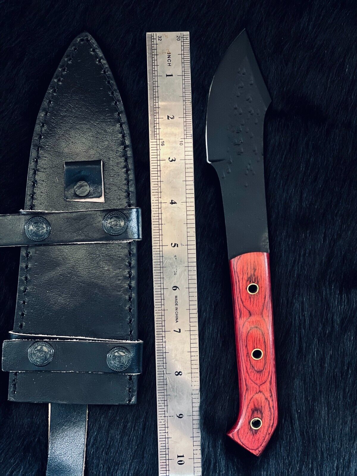 10" Handmade D2 Steel Bowie Knife – Tracker Blade with Camel Bone & Wood Handle