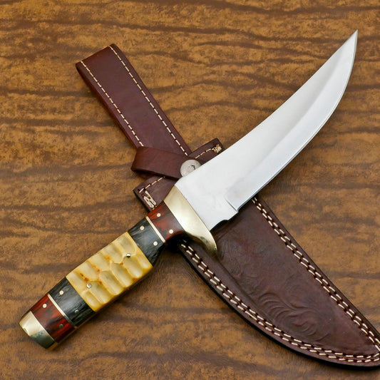 Handmade 12 Inch D2 Steel Full Tang Bowie Hunting Camping Knife – Outdoor Survival Blade