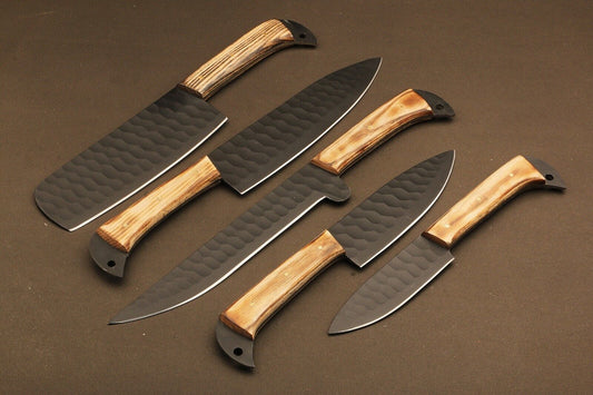 9" to 13" Hand Forged Fire D2 Steel Chef Knives Set – Custom Kitchen Cutlery
