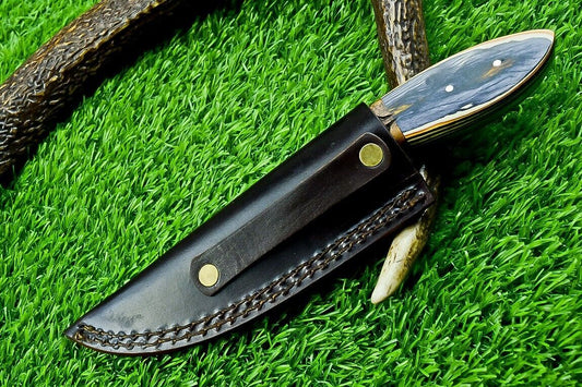 8" Full Tang Damascus Bowie Knife – Hardwood Handle