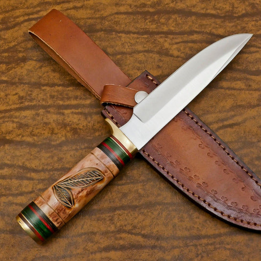 Custom Handmade D2 Steel Blade Hunting Bowie Outdoor Knife