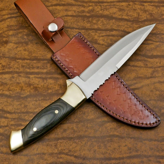 Handmade 12 Inch D2 Steel Full Tang Bowie Hunting Camping Knife