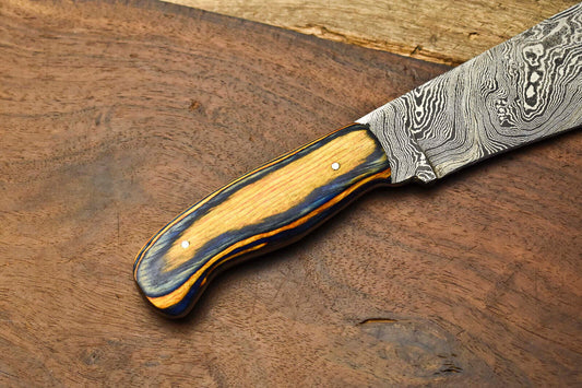 Custom Handmade Damascus Steel Chef Knife – Full Tang Sport Utility Blade