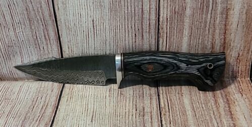 Heritage Forge Custom Handmade Damascus Steel Bowie Hunting Knife Natural Wood Handle with Sheath