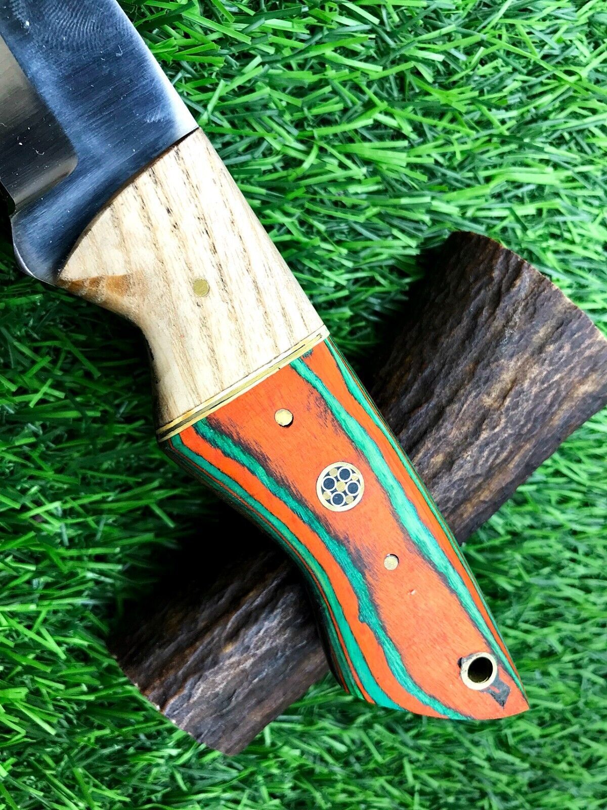 9" Handmade Stainless Steel Skinner Knife – Hunting Blade with Leather Sheath