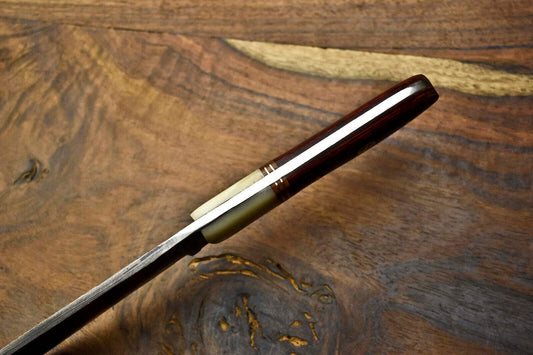 Custom Handmade Damascus Chef Knife – Full Tang Forged Blade with Wood Handle – Kitchen & Outdoor Sport Use