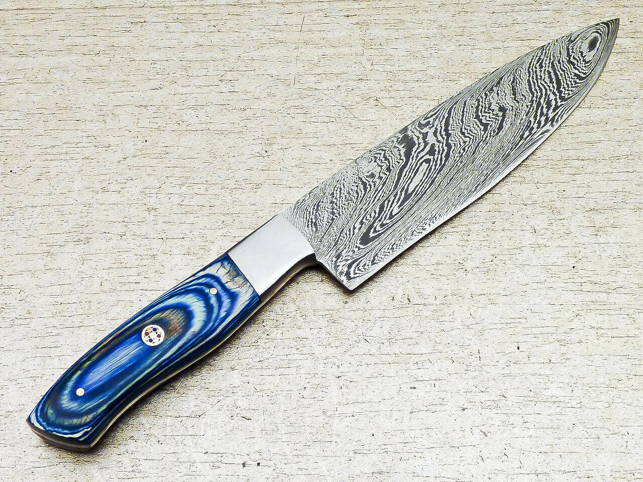12" Handmade Damascus Steel Chef Knife | Professional Kitchen Knife with Hardwood Handle