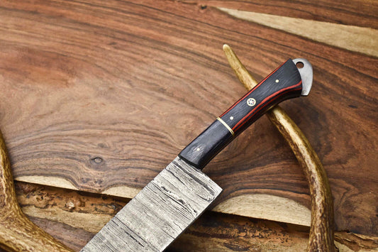 12" Handmade Damascus Steel Chef Knife | Full Tang Kitchen Knife with Razor Sharp Blade
