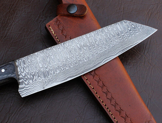 SUPERCUTS CUSTOM HANDMADE DAMASCUS FORGED STEEL KITCHEN CHEF KNIFE