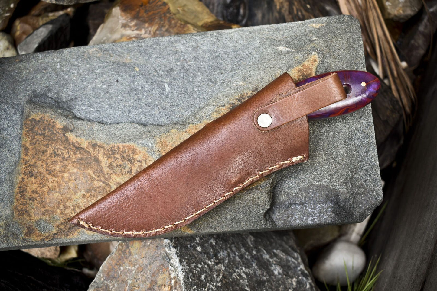 Best Selling Twist Damascus Skinner Knife Micarta Handle Hand Forged EDC Blade