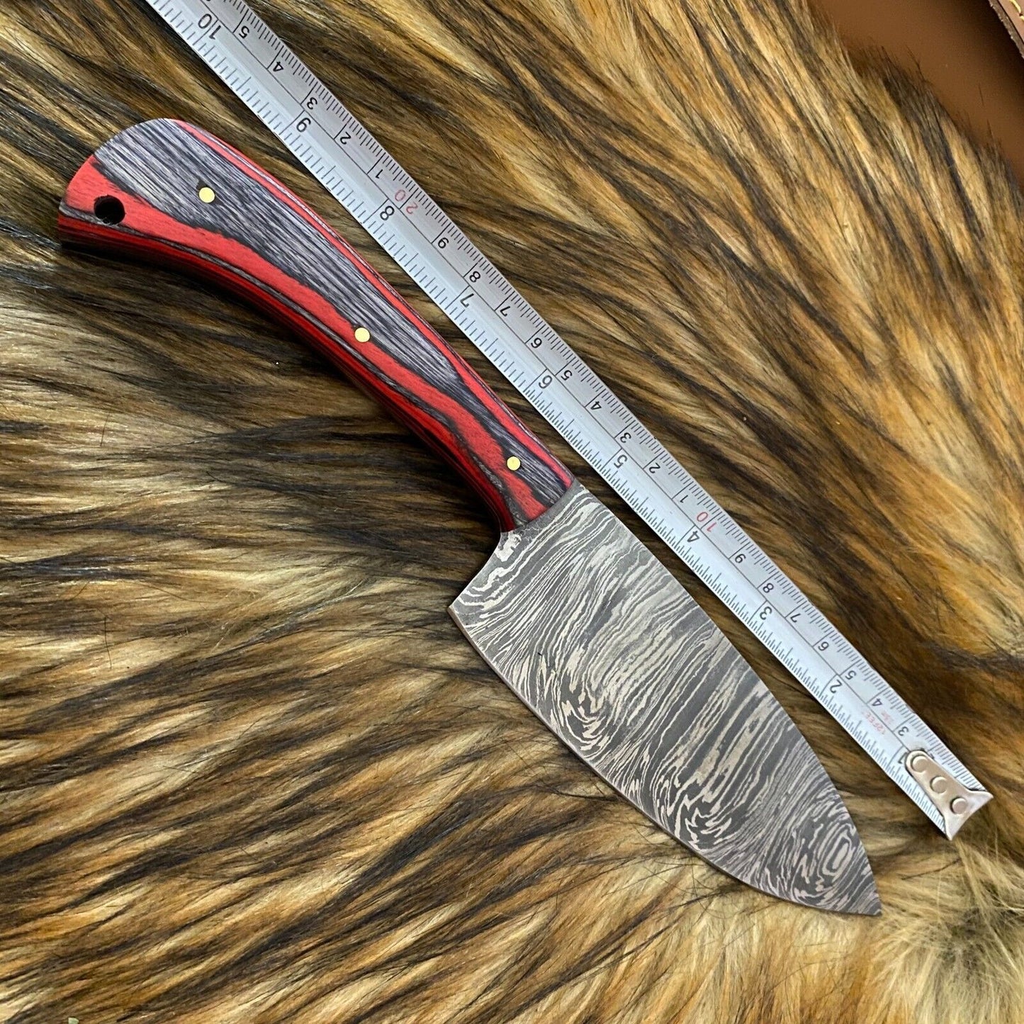 Custom Hand Forged Damascus Steel 4-Piece Kitchen Chef Knife Set with Leather Sheath